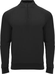 Roly Unisex felnőtt Epiro negyedcipzáras hosszú ujjú melegítő pulóver 2XL fekete