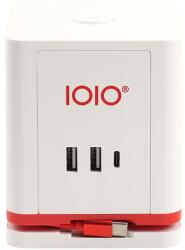 IOIO Kábel hosszabbító IOIO 3 aljzat 1, 5m, 2xUSB-A, 1xUSB-C fehér 41214 (41214)