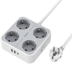 Tessan 4 Plug + 3 USB 2 m Switch (TS-302-C)