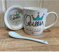 Bögre szett kiskanállal alátéttel 3 dl - Queen - Valentin napi ajándék (CQ01064Q)