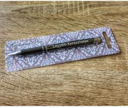  Gravírozott toll - Legjobb keresztanya-szürke - Ajándék Keresztanyának (TF010 09.04)