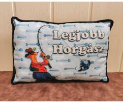  Téglalap párna - Legjobb horgász - Ajándék horgásznak (P015)