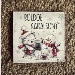 Hűtőmágnes-Rajzolt Karácsony - Ajándék karácsonyra (NH172)