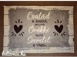 Lábtörlő - Család a kezdet - Családi ajándék - Ajándék ötlet házavatóra (LA021)