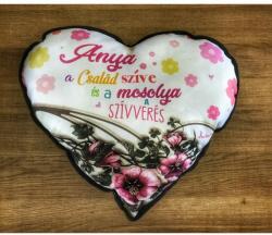  Nagy szív párna - Anya a család szíve - Ajándék Anyukáknak - Anyák napi ajándék (P272)