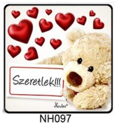  Hűtőmágnes-Táblás maci - Szerelmes ajándék - Valentin napi ajándék (NH097)