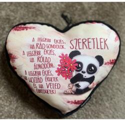  Kicsi szív párna-A legszebb érzés - Szerelmes ajándék - Valentin napi ajándék (P266)