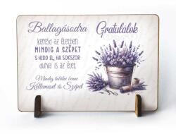  Kis fa tábla - Gratulálok Levendulás - Ajándék Ballagásra (TFT126)