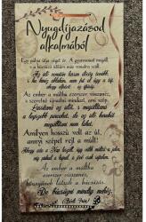  Dísztábla-Nyugdíjazásod alkalmából - Ajándék nyugdíjasnak (6677 09.25)