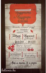 Dísztábla kicsi -Nagymama és Nagypapa házirendje - Ajándék ötlet Nagyszülőknek (ES9292-8)