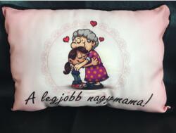  Téglalap párna - a legjobb nagymama - Ajándék Nagymamának (P223)
