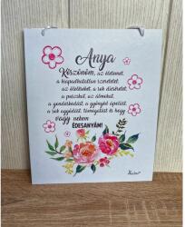  Dekor Falikép - Anya köszönöm az életemet - Ajándék Anyának - Anyák napi ajándék (PT010)