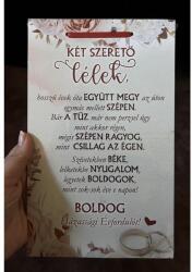 Dísztábla kicsi - Két szerető lélek - Ajándék ötlet házassági évfordulóra 2 (2877-1)