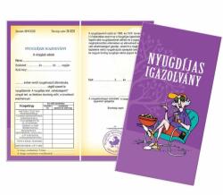  Bizonyítvány - Nyugdíjas igazolvány - Ajándék ötlet nyugdíjasnak (BIZ098 26.07.21 rend 3)