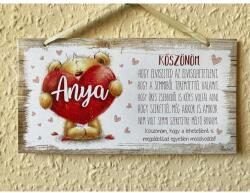  Kicsi dekor tábla - Anya köszönöm -Ajándék Anyának - Anyák napi ajándék (TB015)