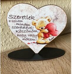  Szív alakú talpas tábla - Szeretlek a szívem - Szerelmes meglepetés