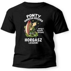  Vicces Pólók - PONTY HARCSA KESZEG - Horgász póló, Horgász ajándék (PX224XL)