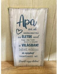 Fali dekor tábla - Apa az aki - Ajándék Apának - Ajándék Apák napjára (FD060)