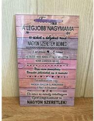 Dísztábla kicsi - Te vagy a Legjobb nagymama - Ajándék Nagymamának (1774)