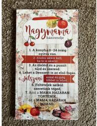 Dísztábla kicsi - Nagymama házirendje - Ajándék nagymamának - Anyák napi ajándék (ES9292-6)