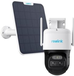 Reolink Camera supraveghere rotativa wireless IP WiFi PTZ cu panou solar Reolink TrackMix B770+SOLAR, 2K, 2.8 + 8 mm, lumina alba / IR 30 m, dual band, microfon, slot card, difuzor, acumulator 5100 mAh (B770+
