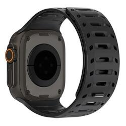 DUX DUCIS GP-164438 Watch Series 5 44mm / 4 44mm / 3 42mm fekete szilikon óraszíj (GP-164438)