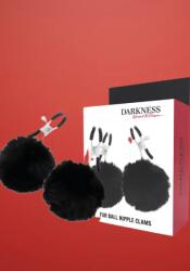 Darkness - Mellbimbó csipesz pom-pommal (fekete)
