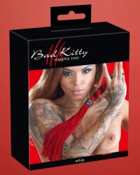 Bad Kitty - Velúrbőr korbács (vörös) - edeselet