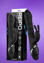 INTOYOU Reipo - Lökő vibrátor nyuszis csiklókarral (fekete)