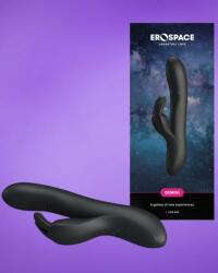 EROSPACE Gemini - Akkus, nyuszis csiklóizgatós vibrátor (fekete)