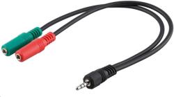 PremiumCord Mufă adaptor PREMIUMCORD 3, 5 mm 4 pini - 2x mufă stereo 3, 5 mm, reducere (M/2xF, 4 poli) (kjr-33)
