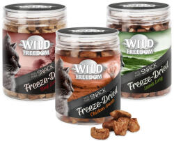  Wild Freedom Wild Freedom gabonamentes Freeze-Dried macskasnackek próbacsomagban- 3 változat: csirkeszív, báránytüdő, marhamáj