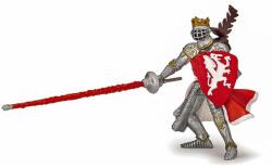Papo Figurina Papo - Personaje medievale, Rege cu blazon dragon rosu Figurina