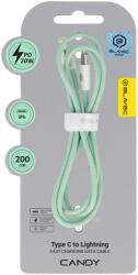 Blavec Cable Candy braided - Type C to Lightning - PD 20W 2, 4A 2 metres (CCA-CL24GN20) green