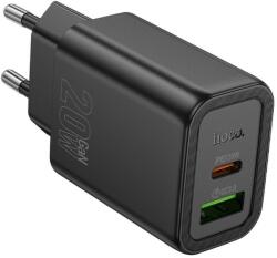 hoco. fali töltő USB A + Type C PD QC3.0 3A 20W N61 fekete