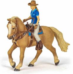 Papo Set figurine Papo - Cai si Ponei, Cowgirl pe cal Figurina