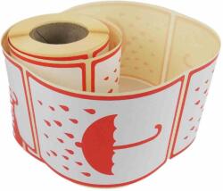 INPAP PLUS s. r. o Védje az esőtől" etikett címkék (piros esernyő) 80 x 120 mm, 200 db/tk