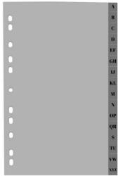 Optima Index plastic gri, A4, 120 microni, alfabetic A-Z, Optima (OP-5131120121) - vexio