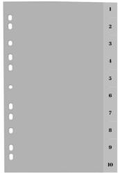 Optima Index plastic gri, A4, 120 microni, numeric 1-10, Optima (OP-5131120110) - vexio