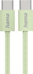 Hama Кабел за зареждане "Fabric", USB-C - USB-C, 1 m, Nylon, зелен (HAMA-201726) - cybertrade