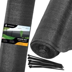 Springos Árnyékoló háló, 185g/m2, 95%-os, 1, 5x25m, 100 db kötegelővel - Antracit (SN0033)