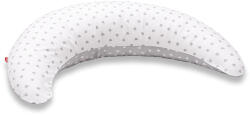 Scamp Félhold szoptatós párna pamutvászon huzattal - Fehér-Szürke alapon szivecskék