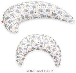 Scamp Félhold szoptatós párna pamutvászon huzattal - Szürke sünik