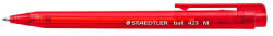 STAEDTLER Golyóstoll, 0, 5 mm, nyomógombos, STAEDTLER "Ball 423 M", piros (TS423M2) - fapadospatron