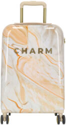 Charm London bézs mintás 4 kerekű kabinbőrönd (23169138-S)