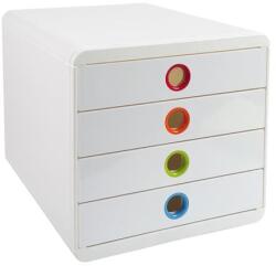 EXACOMPTA Irattároló, műanyag, 4 fiókos, EXACOMPTA "Pop-Box", fehér (EX314398D) - tonerprint