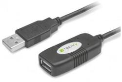 TECHLY USB 2.0 aktív hosszabbító kábel, 10 méter, fekete