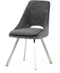 Artium Modern Étkezőszék, szürke szövet kárpit, fém lábak, szálcsiszolt rozsdamentes acél (DCL-W1174_GREY2)