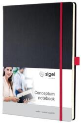 Sigel Jegyzetfüzet, exkluzív, A4, kockás, 97 lap, keményfedeles, SIGEL "Conceptum Red Edition", fekete-piros (SICO660) - tintasziget