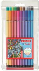STABILO Filctoll készlet, 1 mm, STABILO "Pen 68", 20 különböző szín (TST6820PL) - tintasziget